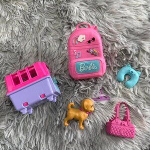 BARBIE ACCESSORIES LIKE HOOK, BACKPACK, DOG, ETC